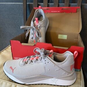 NEW Puma SoftFoam Gray and Pink Athletic Shoes